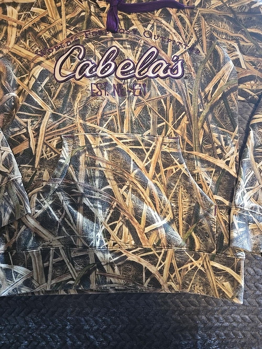 Cabela’s Women’s Camo Hoodie Large Hunting Pullover Purple Logo Size Medium? - Picture 3 of 6